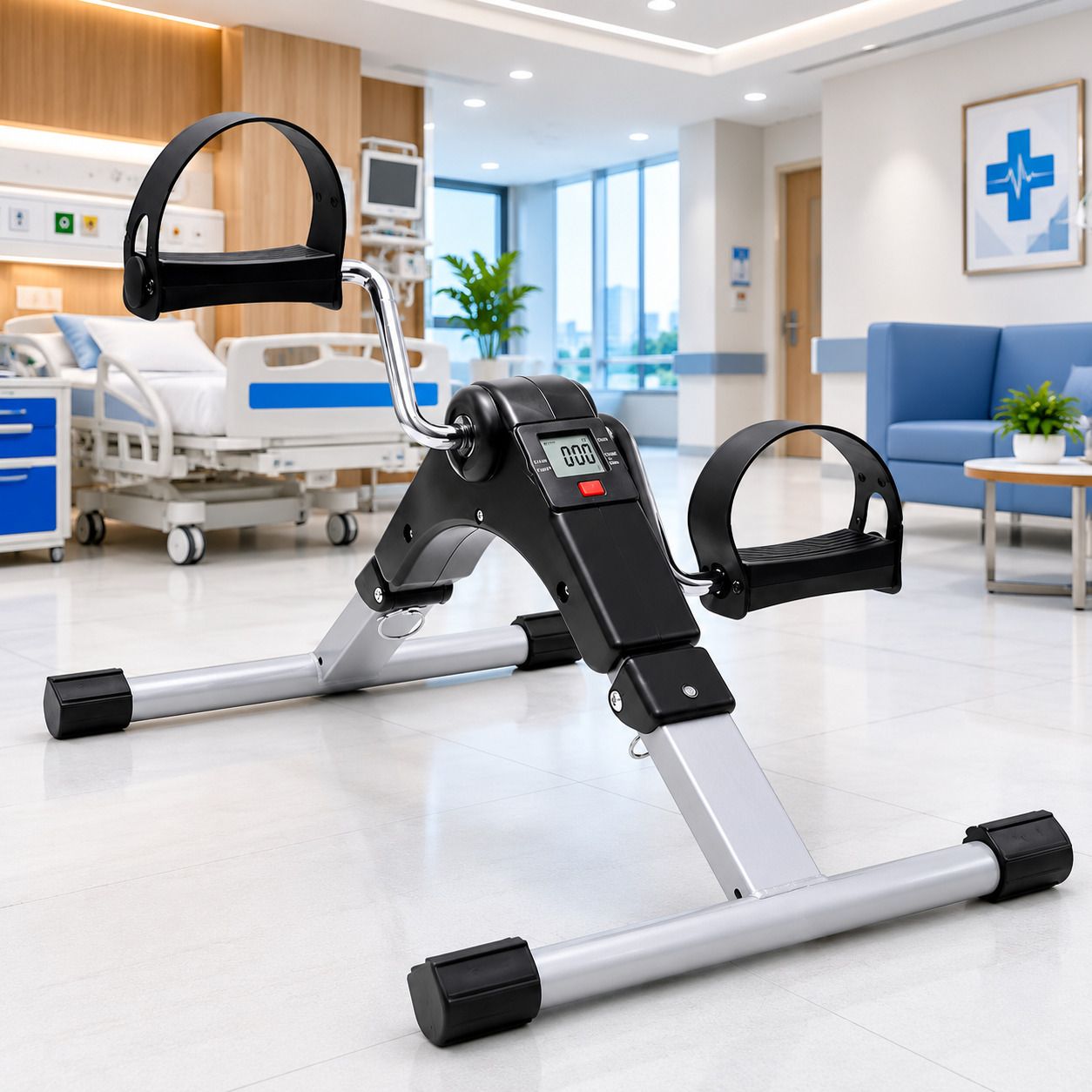 PedalFlex Pro with Foot Massager | Foldable Mini Exercise Cycle for Workout Mini Pedal Exerciser Cycle-image-30