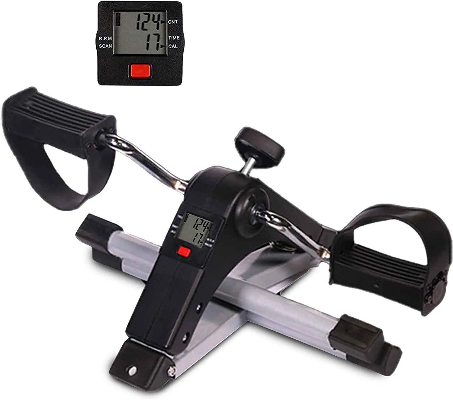 Digital Portable FootHand Pedal Exerciser Cycle for Home Gym Fitness Weight Loss Mini Pedal Exerciser Cycle-image-25