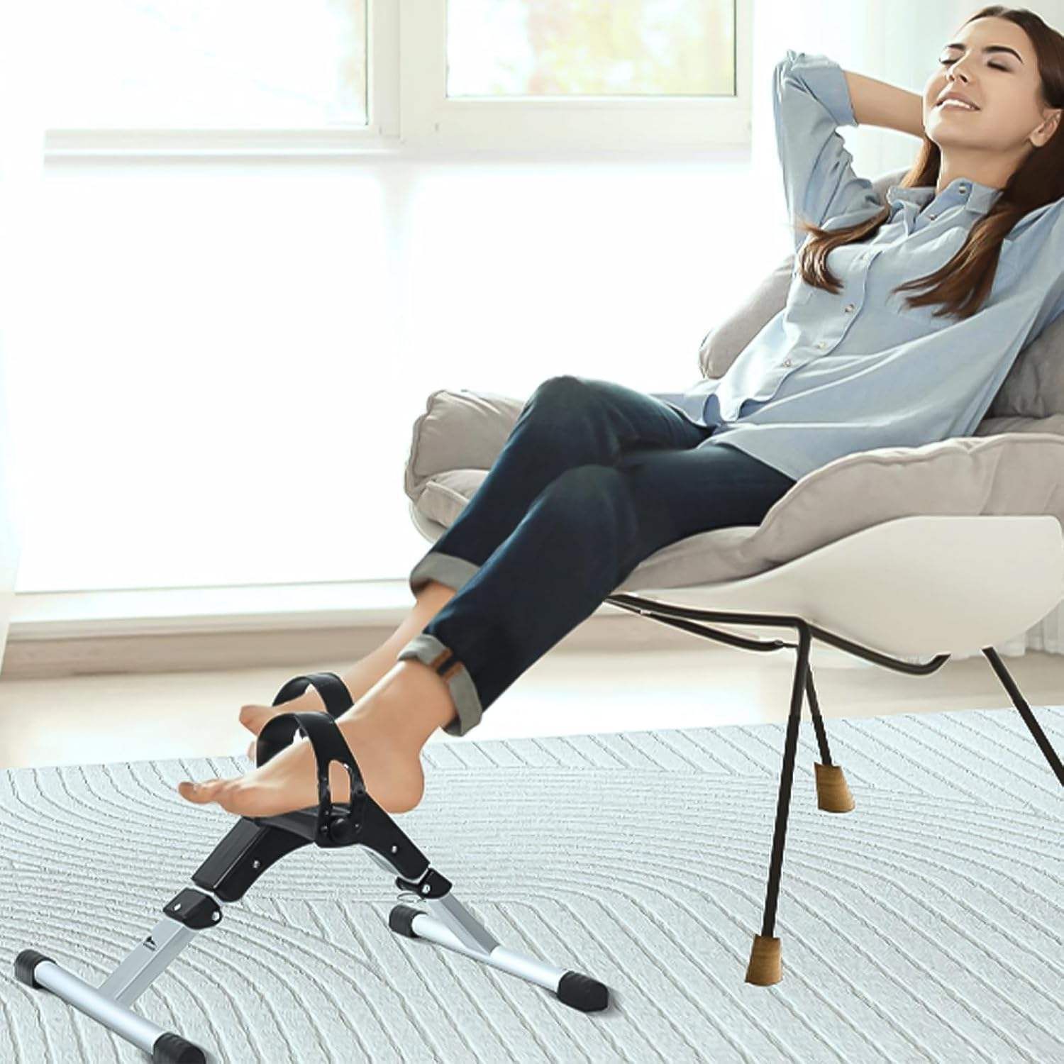 Digital Display| Compact & Portable Design - for Light Leg and Arm Exercise Mini Pedal Exerciser Cycle-image-37
