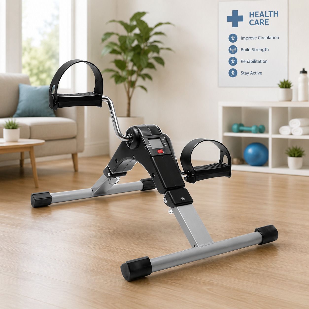 PowerStride Compact Exerciser Machine Mini Pedal Cycle Mini Pedal Exerciser Cycle-image-34