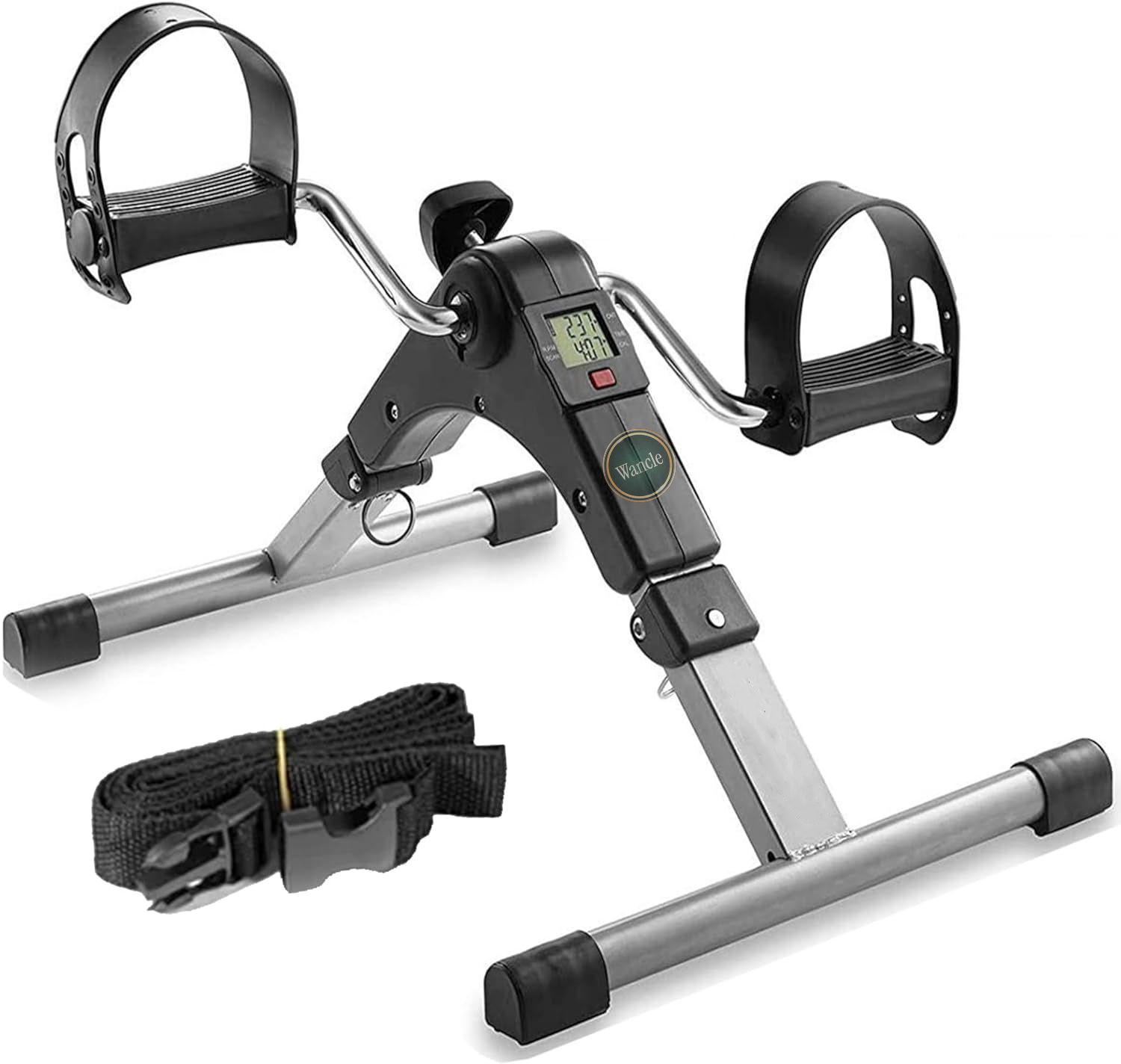 Mini Cycle Pedal Exerciser-Fixing Strap, Adjustable Resistance, Digital Display Mini Pedal Exerciser Cycle