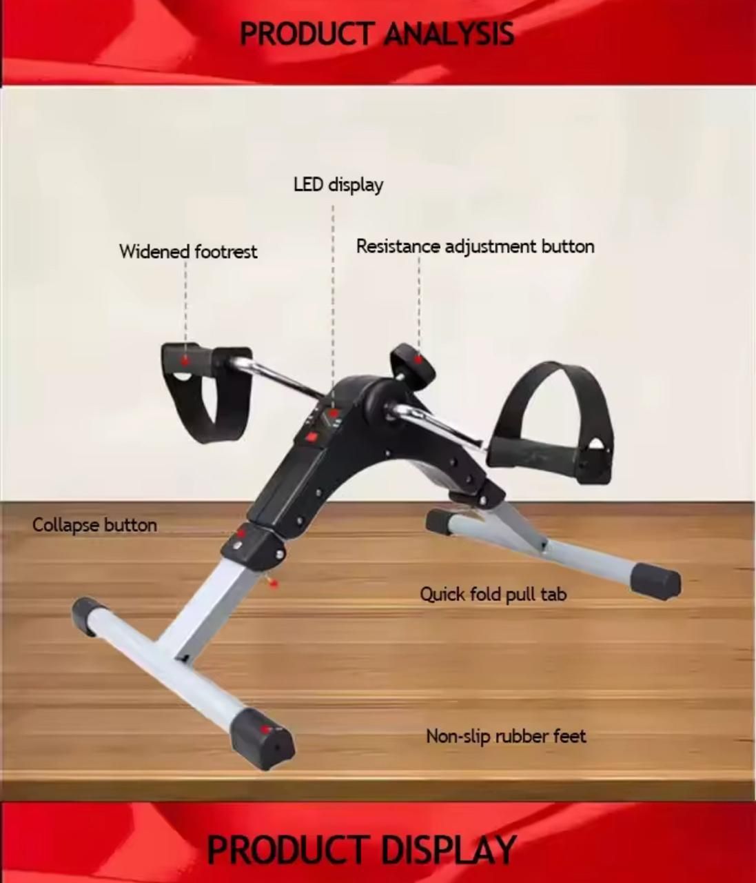 sobo pro Wonderful Cycle Exercise for Office Home Gym ,Leg, Arm Exercise Resistance Knob, Mini Pedal Exerciser Cycle-picture-12