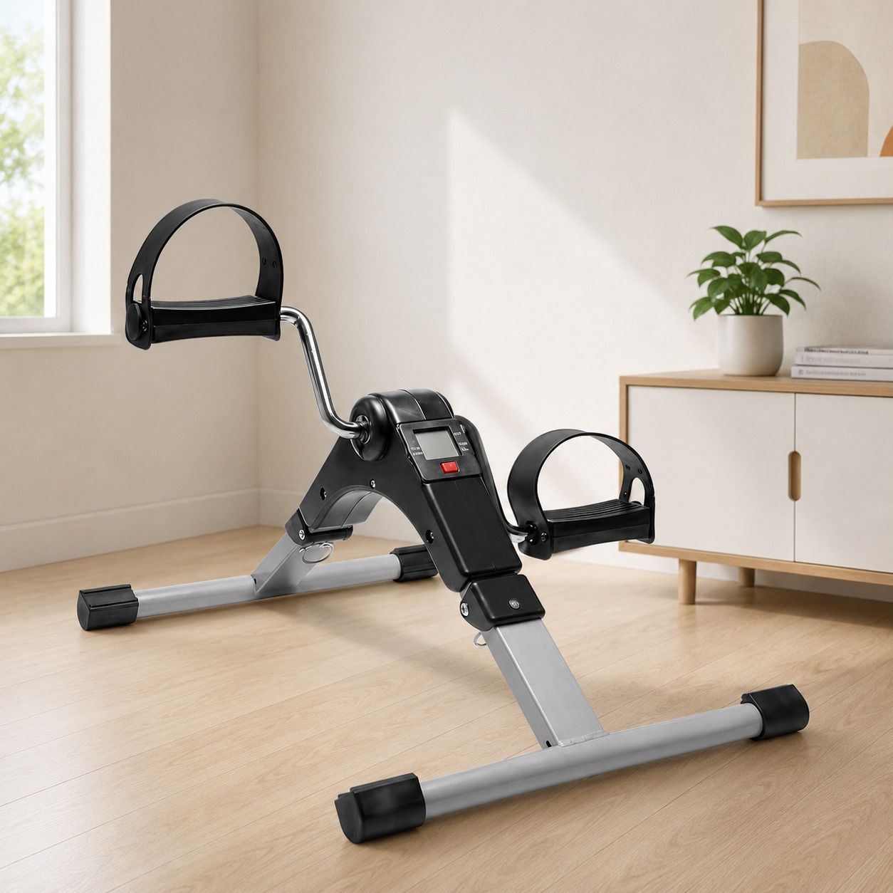 MoveMate Digital Pedal Exercise Bike Adjustable Resistance for Cardio Mini Pedal Exerciser Cycle-image-9