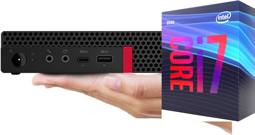 Longan ThinkCentre Mini PC | Core i7 (9th Gen) [8 Cores, 8 Threads, 3.00 GHz] [WSN] Core™ i7 (9th Generation) Processor [12MB Cache, Up to 4.70 GHz] (32 GB RAM/Intel® UHD 630 Graphics/1 TB SSD Capacity/Windows 11 Pro) Mid Tower with MS Office image 1
