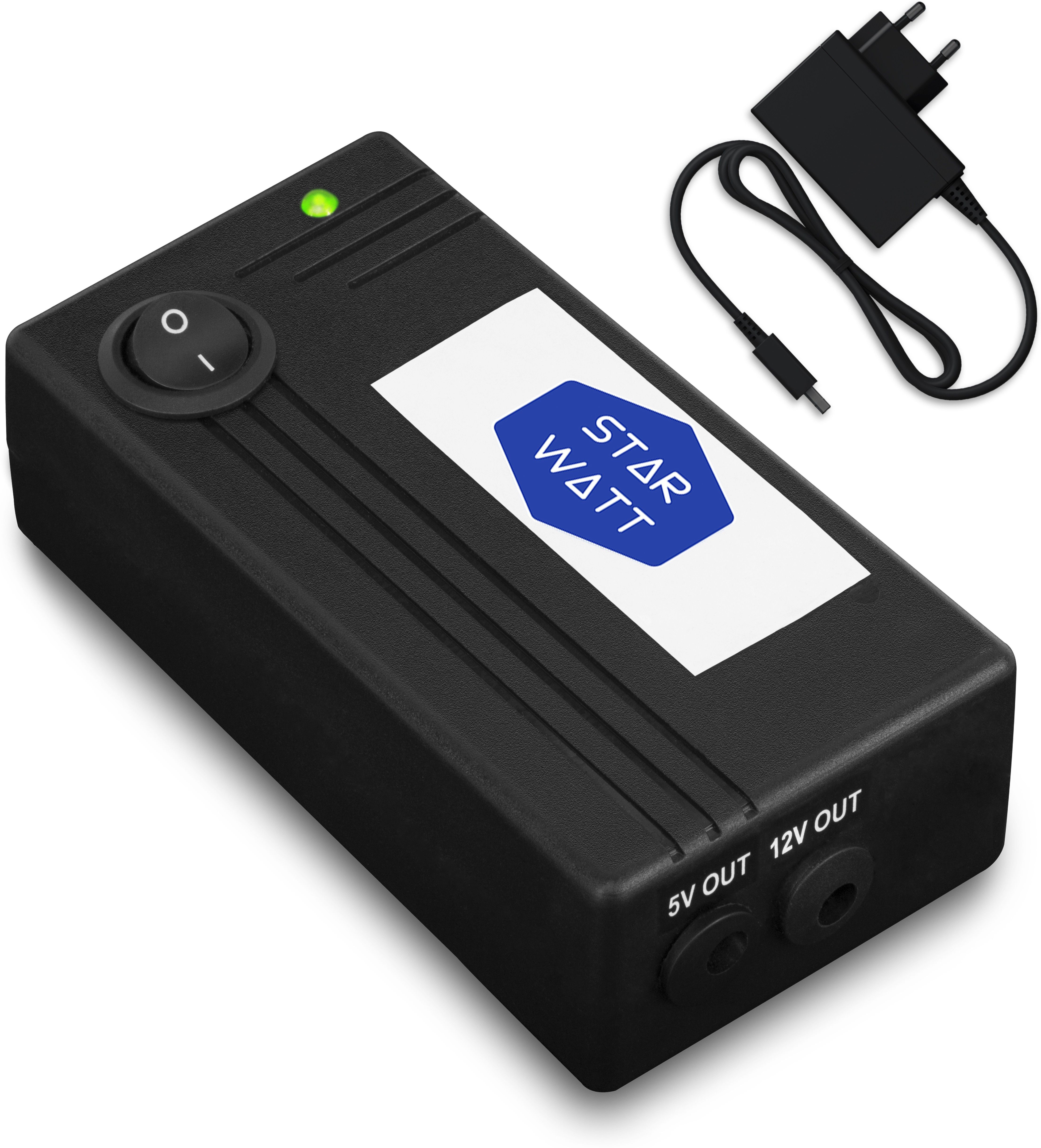 STARWATT WiFi Router MINI UPS Dual Voltage 12V & 5V Output with 12V Adaptor | Supports All brand 12V (0.5A upto 2A) and 5V (0.5A upto 1A) Router / Devices with 3-6 Hours Backup | Uninterrupted Power Backup for WiFi Router / Modem / ONT / ONU / Alexa / Intercom / Set-top Box Power Backup for Router-image-0