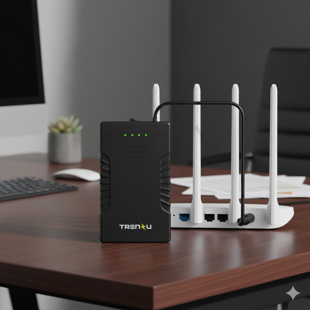 Trenzu 7800mAh Battery UPS for WiFi Router | Mini UPS for Router | 8 Hrs Power Backup for Router
