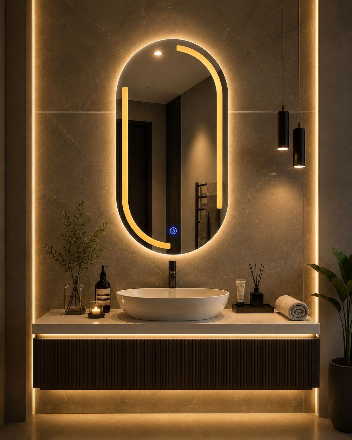 roomix Arch led mirror 18x26 Bathroom Mirror-picture-8