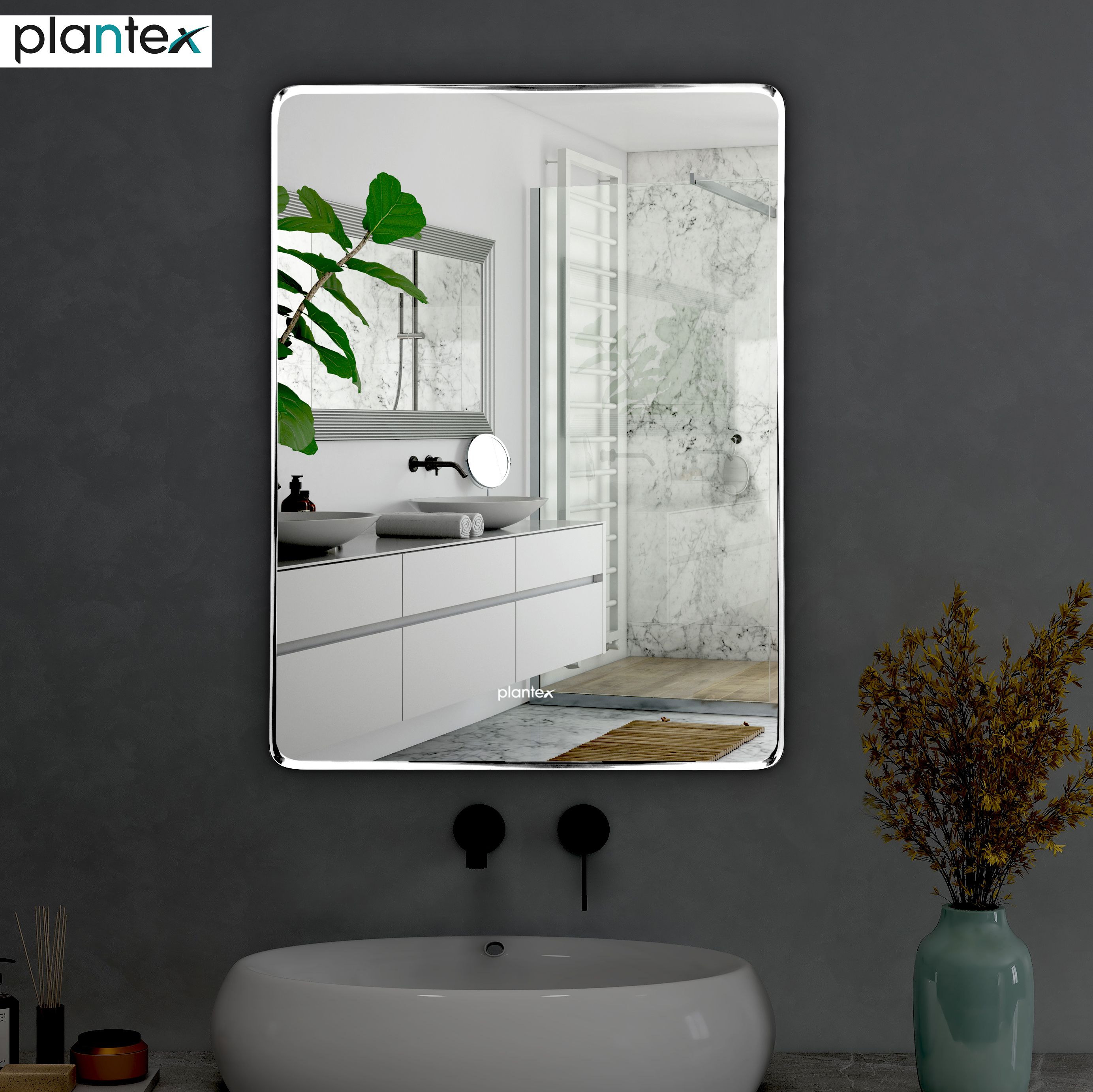 Rectangle Shape Mirror for Wash Basin/Mirror for Wall/Bedroom - (18 x 15 inch) Bathroom Mirror