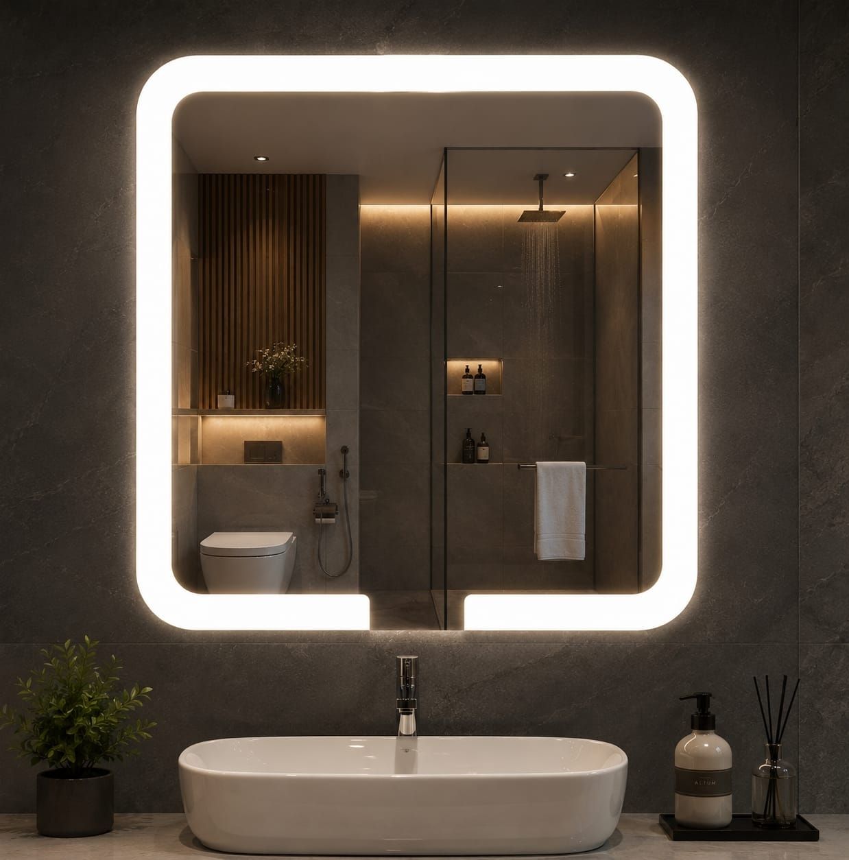 mofaro MOF LUMINA FRONT LIT SQUARE 20IN Bathroom Mirror-picture-39