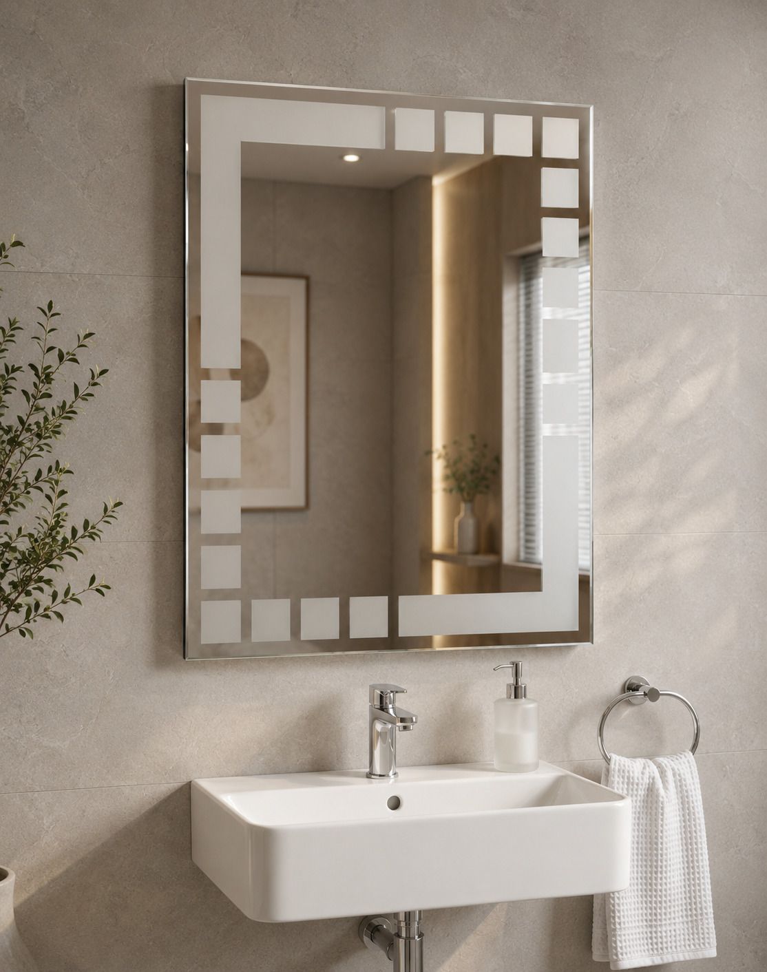 marwarglass FROSTED MIRROR 18*24 INCH 5MM THICKNESS BEDROOM , BATHROOM , HOME DECOR Bathroom Mirror-picture-33