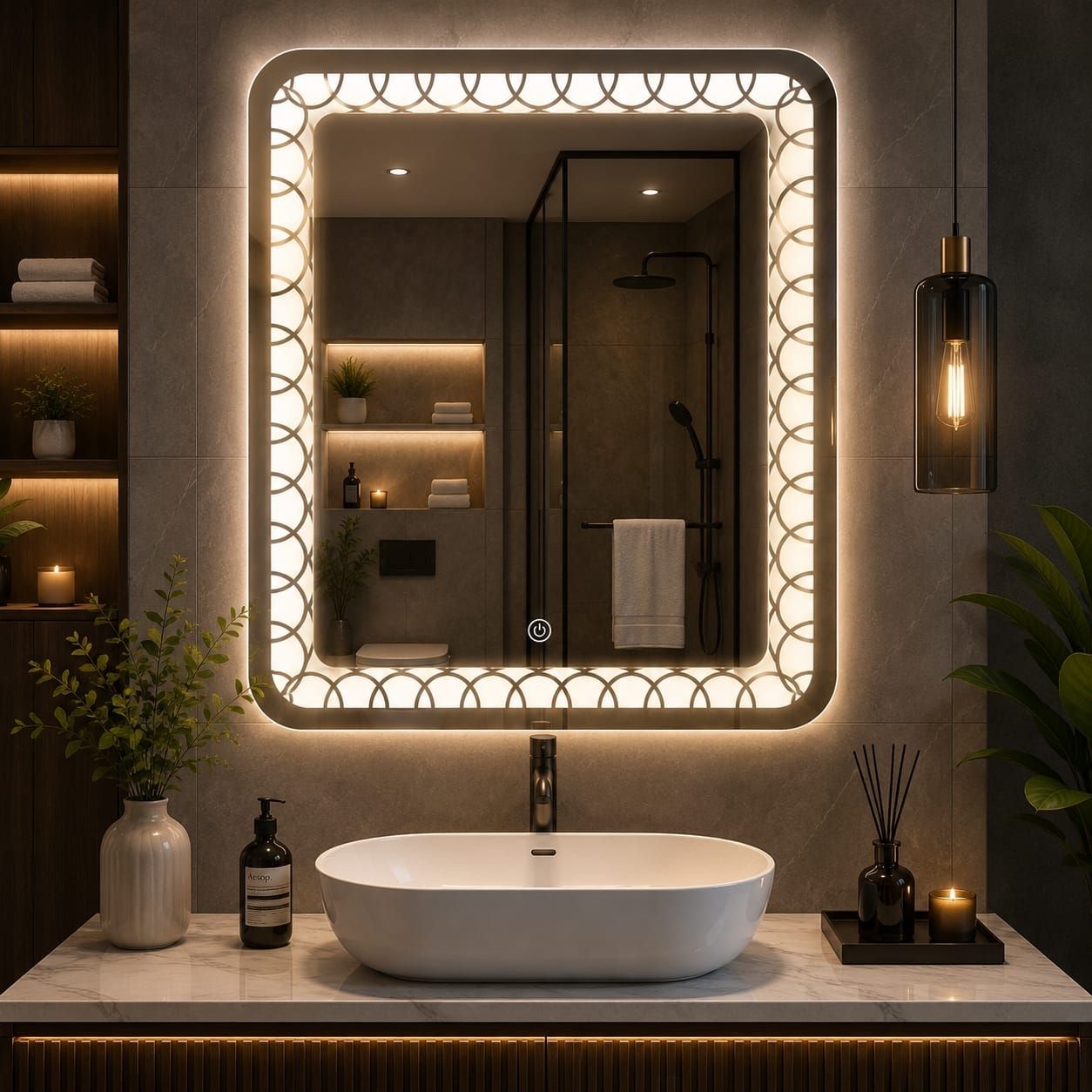 mofaro MOF AURA SQUARE 18IN/2026 Bathroom Mirror-picture-35