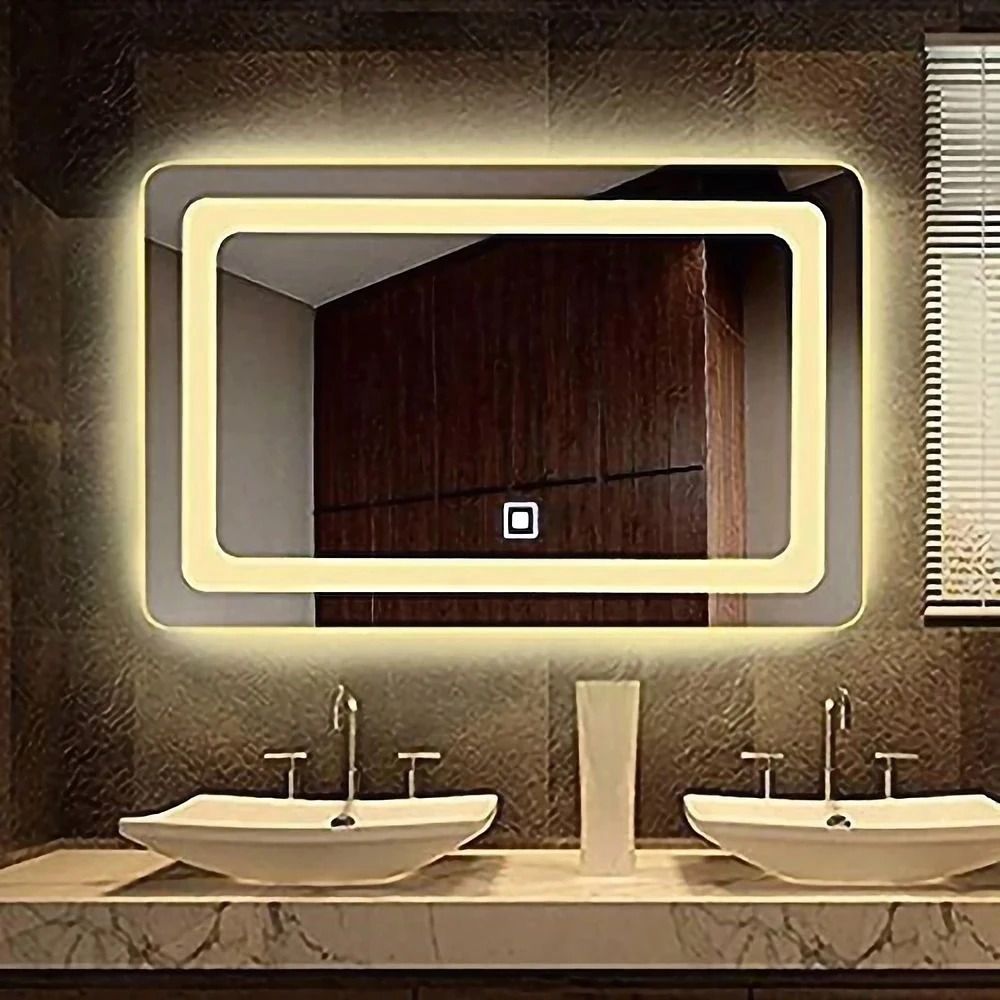 Modern Designed Wall Mounted Mode Backlit Lighted Mirror With Touch Sensor Decorative Mirror