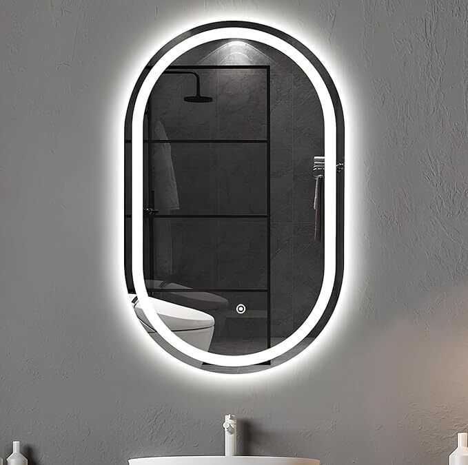 sanif LED Mirror For Bathroom capsul shape Size 18x24 Decorative Mirror with Lights Bathroom Mirror-picture-23