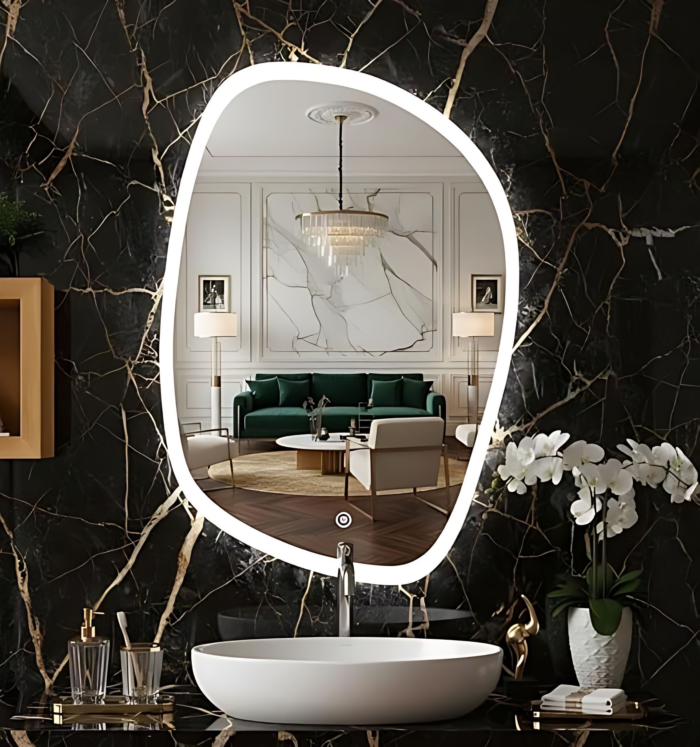 pincode Touch Sensor Led Mirror for Wash Basin || Size 18x24,_new Bathroom Mirror-picture-47