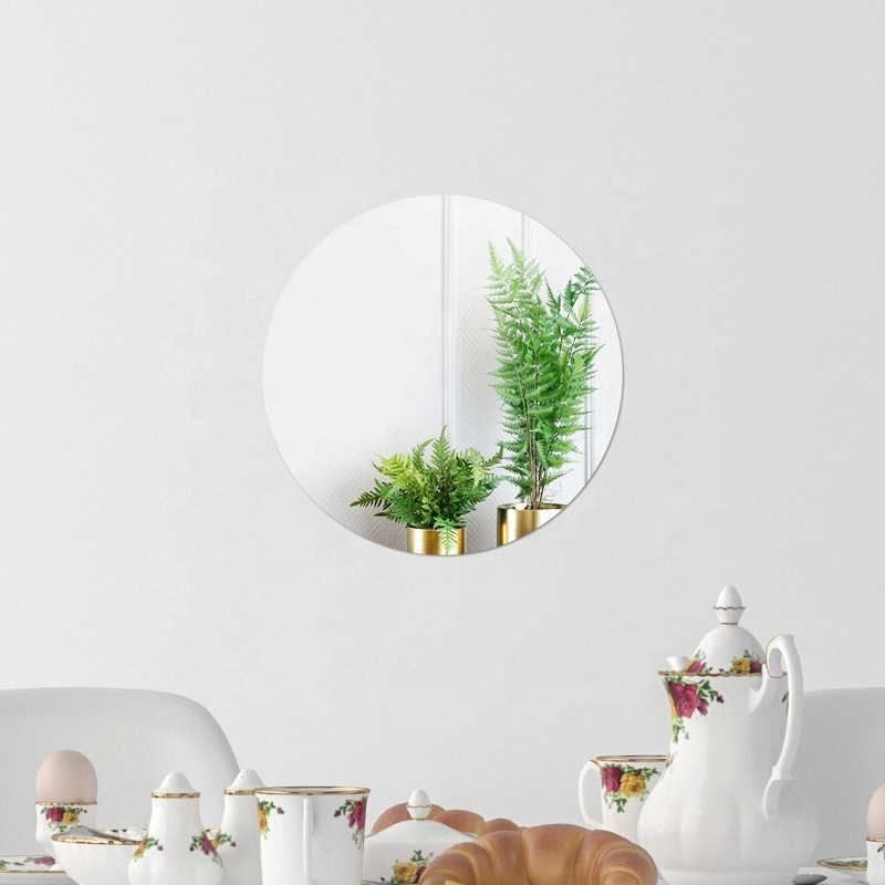 12 Inch 3mm Round glass mirror with wall mount tape Bathroom Mirror-image-19