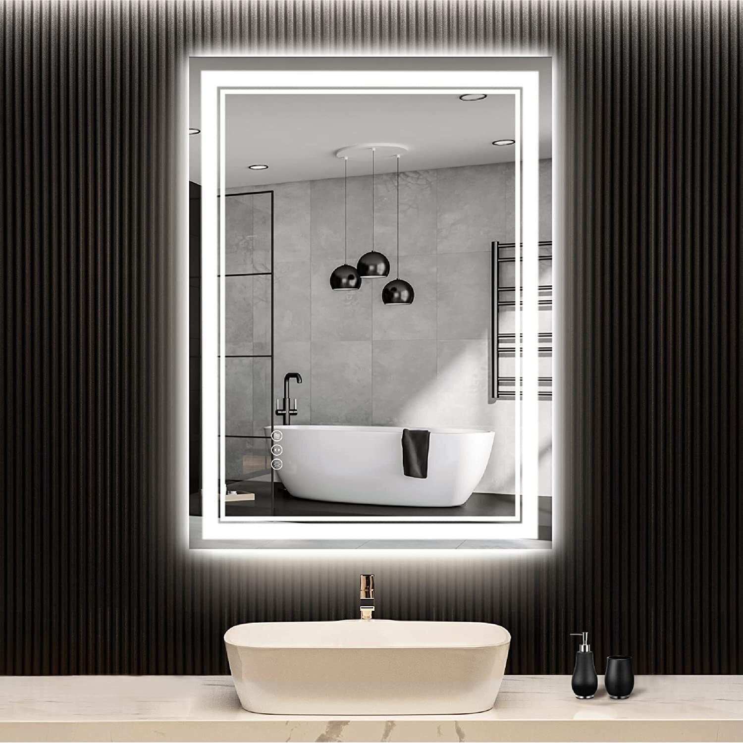 Led Mirror with Light Bathroom Wall Decor Makeup Room 18x24 Inch LT5 Bathroom Mirror-image-11