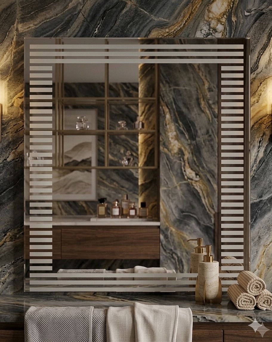marwarglass FROSTED MIRROR 16*20 INCH 5MM THICKNESS BEDROOM , BEDROOM , Bathroom Mirror-picture-14