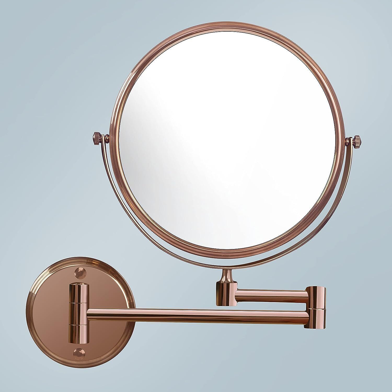 Brass & SS-304 Magnifying/Table Mirror/8 Inch/Rose-Gold/5x/1x-Magnification Bathroom Mirror-image-46