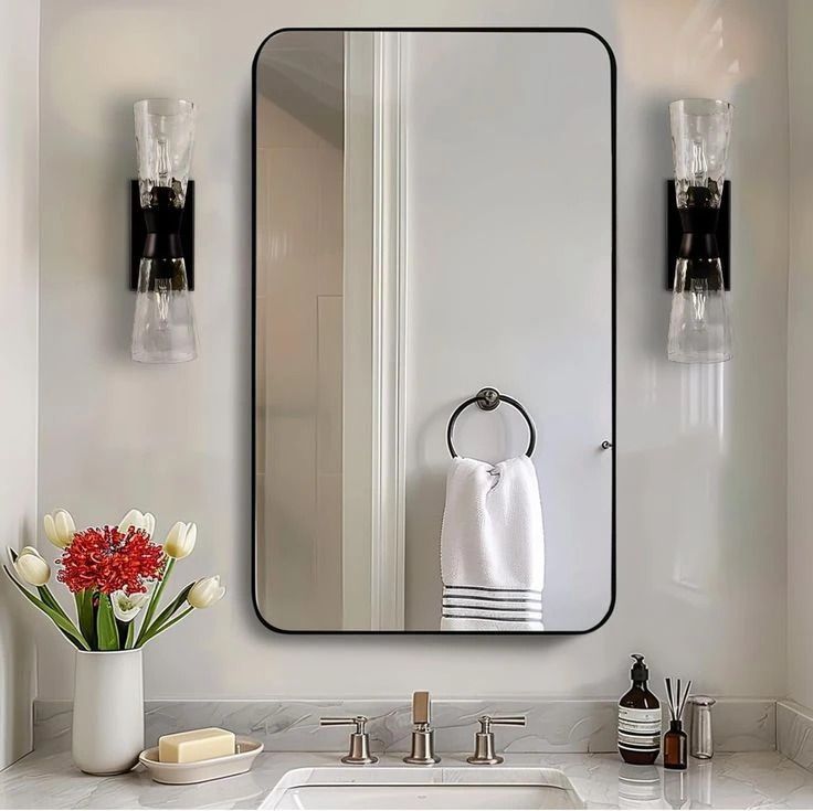 12" INCH BY 18" INCH RECTANGLE SHAPE MIRROR.PERFECT FOR ANY WALL.-1 Bathroom Mirror-image-21