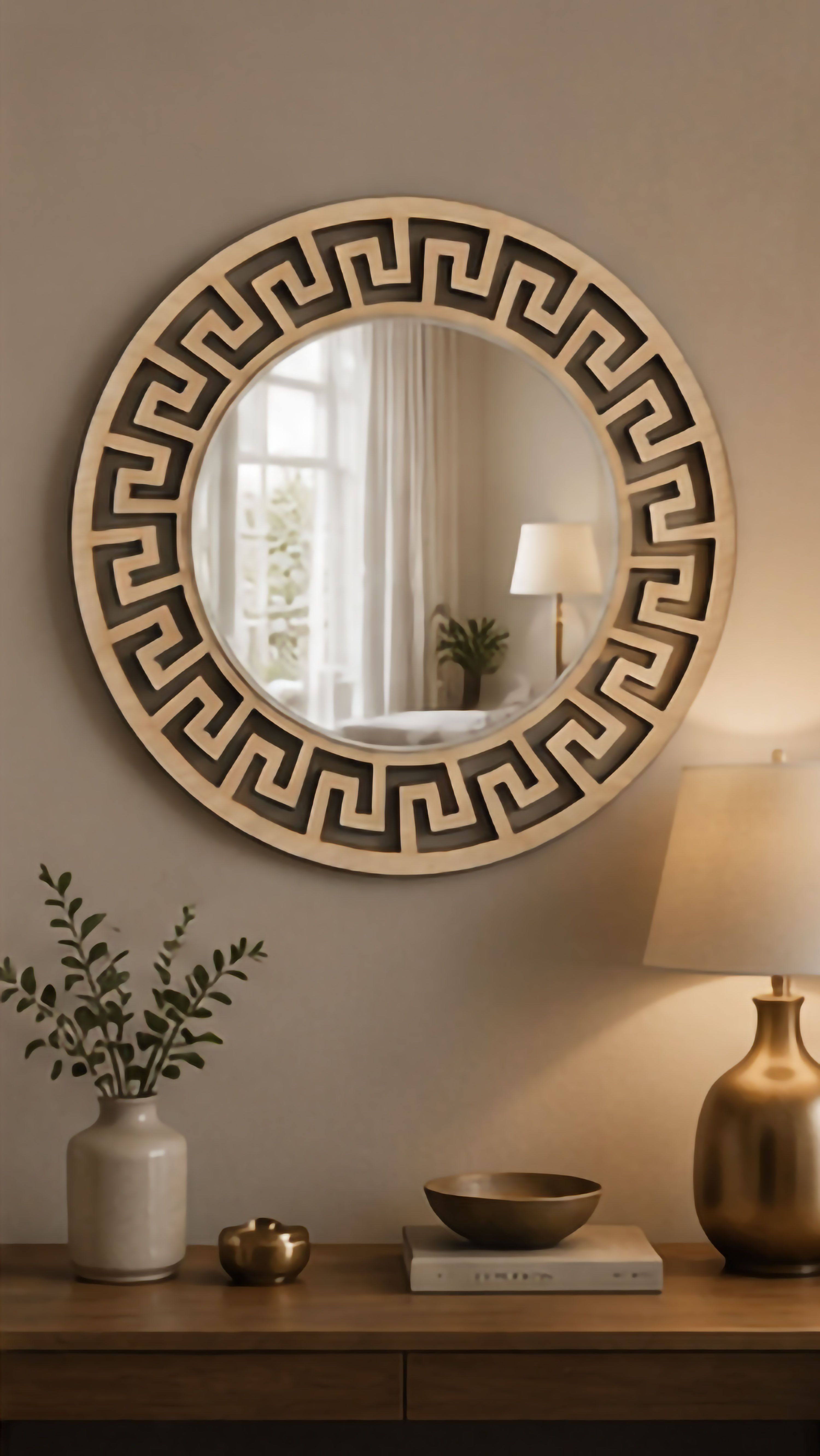 Stylish Brown Wall Mirror for Living Room Modern Home Interior Décor - 16Inch Bathroom Mirror-image-28