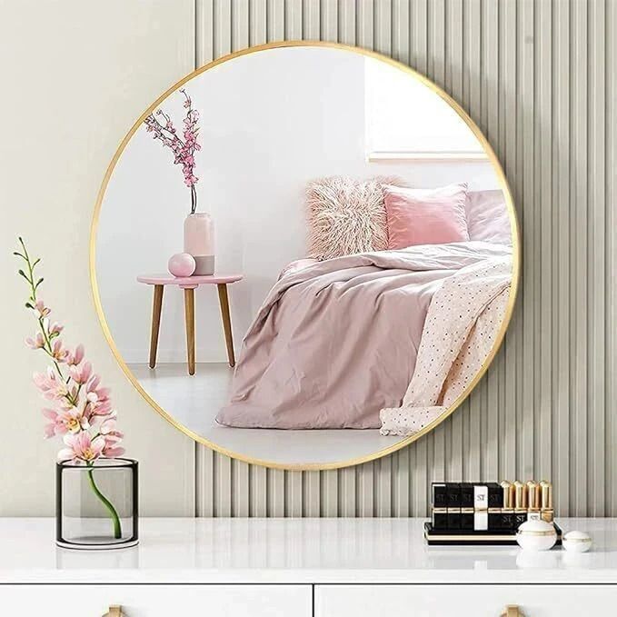 24" x 24" Glass Round Decor Wall Mounted For Bathroom, Bedroom, and living Room Bathroom Mirror-image-39