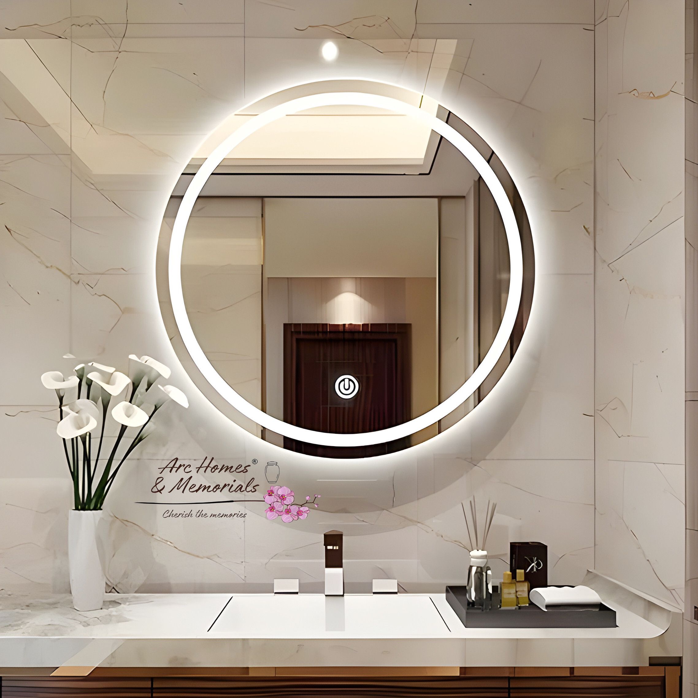 Round Mirror Wall Mounted 24 inch For Bathroom & Livingroom Bathroom Mirror-image-46