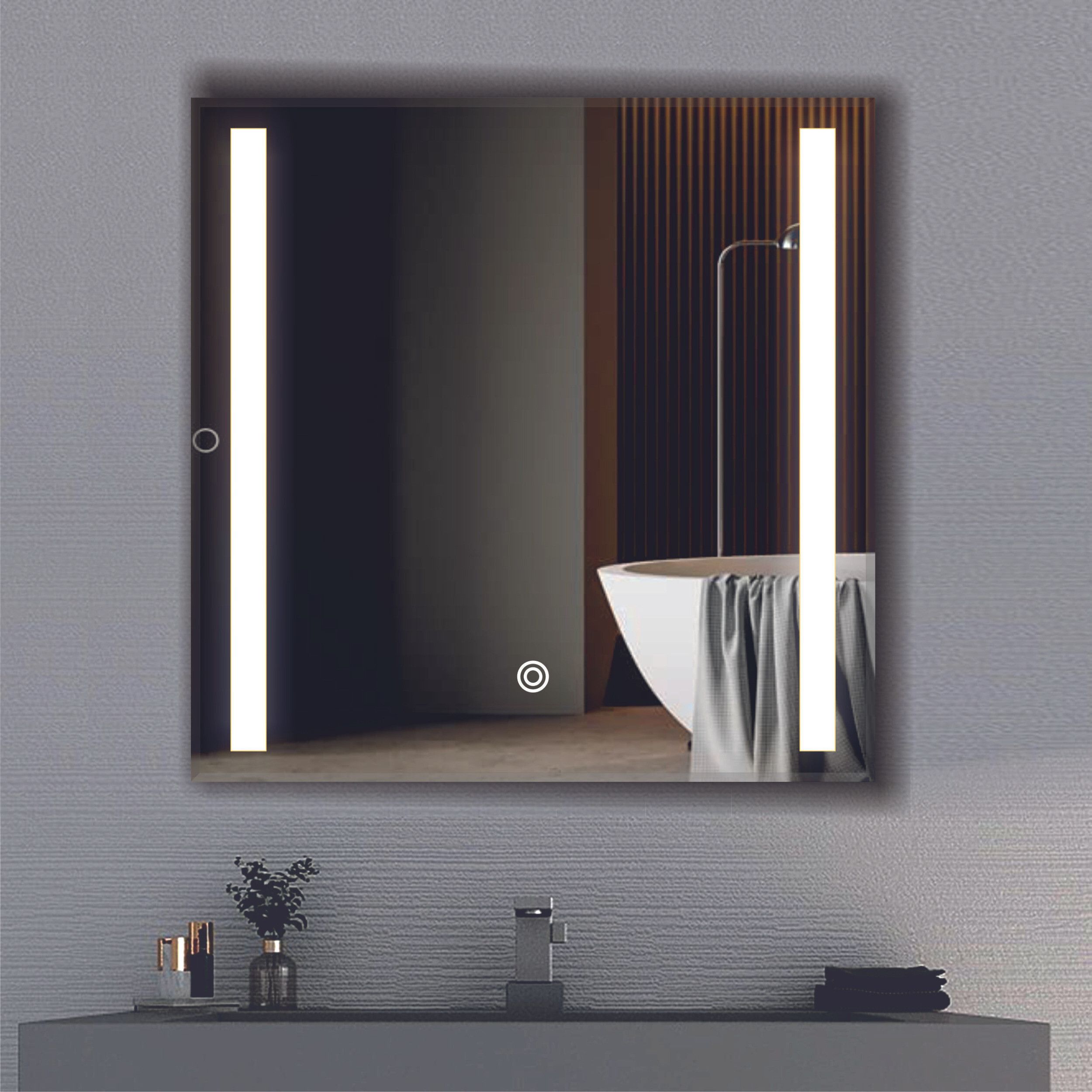 Led Mirror with Light Bathroom Wall Decor Makeup Room 24x24 Inch LT34 Bathroom Mirror-image-9