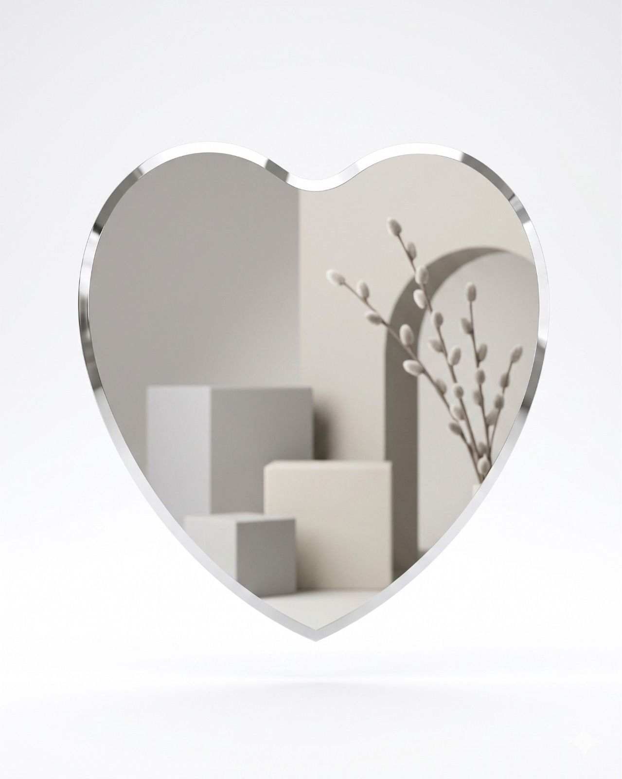 takhzin Heart Shape Decorative Wall Mirror 24 Inch Frameless Beveled HD Glass Mirror Bathroom Mirror-picture-15