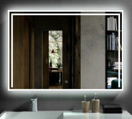 aruzetech led rectangular 15*18 inch with three color lights and touch sensor l1 Bathroom Mirror-picture-16