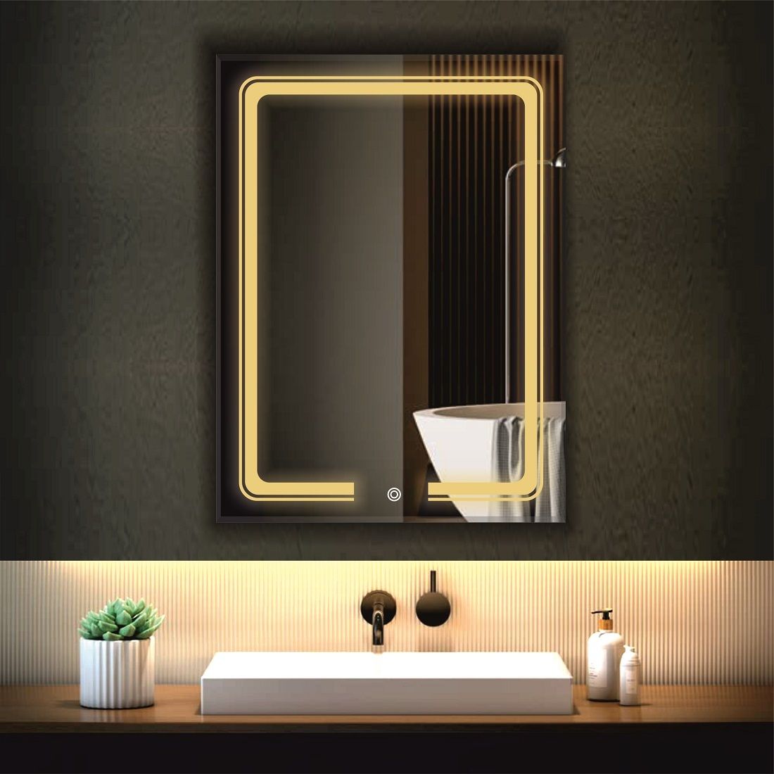 infusion dekors 18 x 24-Double Line Gap Mirror Bathroom Mirror-picture-18