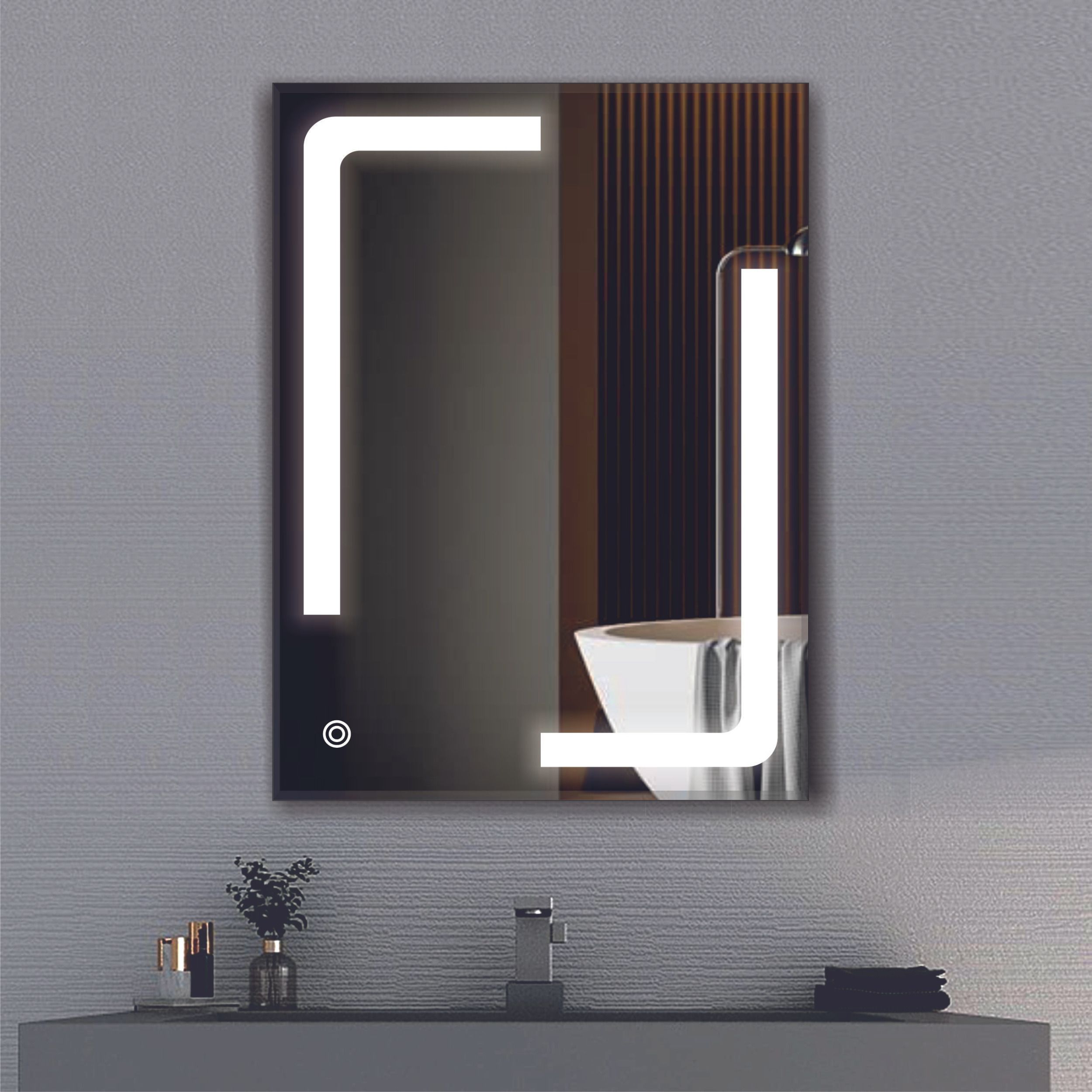 Led Mirror with Light Bathroom Wall Decor Makeup Room 18x24 Inch LT35 Bathroom Mirror-image-16