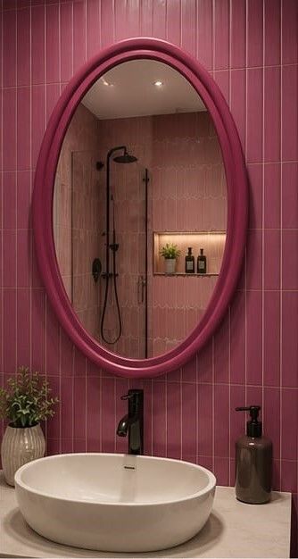 Modern Wall Mirror | Premium Glossy Frame 33x43 Wall Mounted Bathroom Mirror-image-40