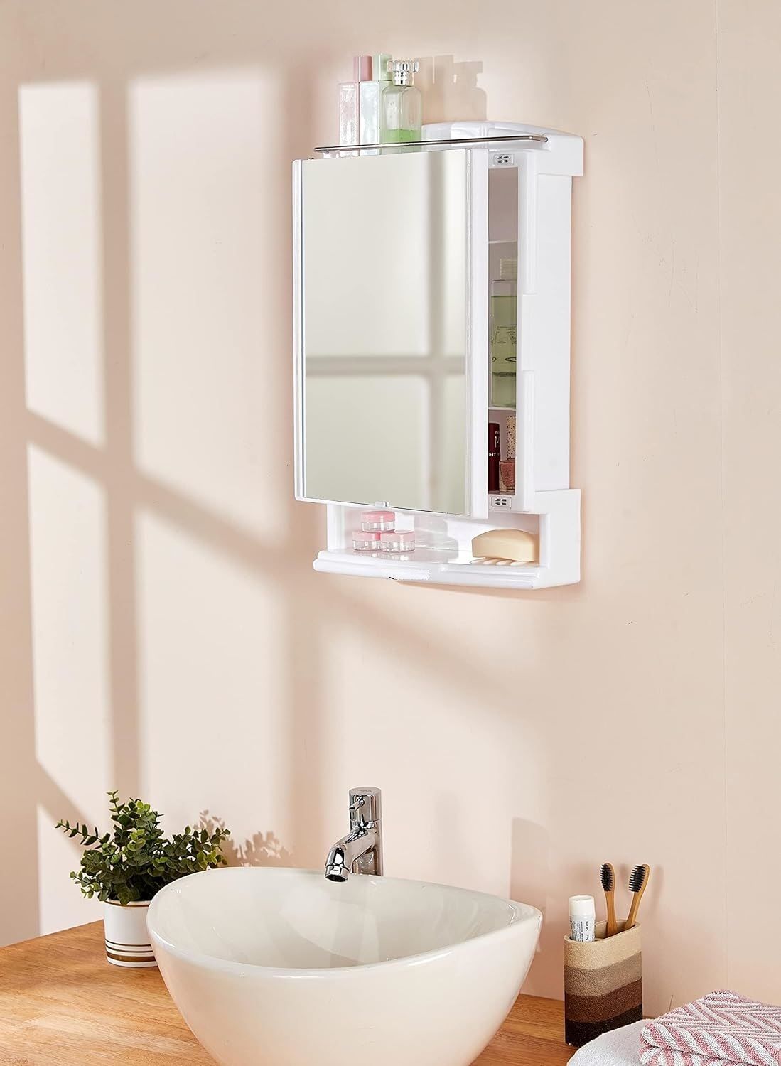 citrine Unbreakable Wall Mount Premium Multipurpose Bathroom Storage Cabinet with Mirror Bathroom Mirror-picture-33