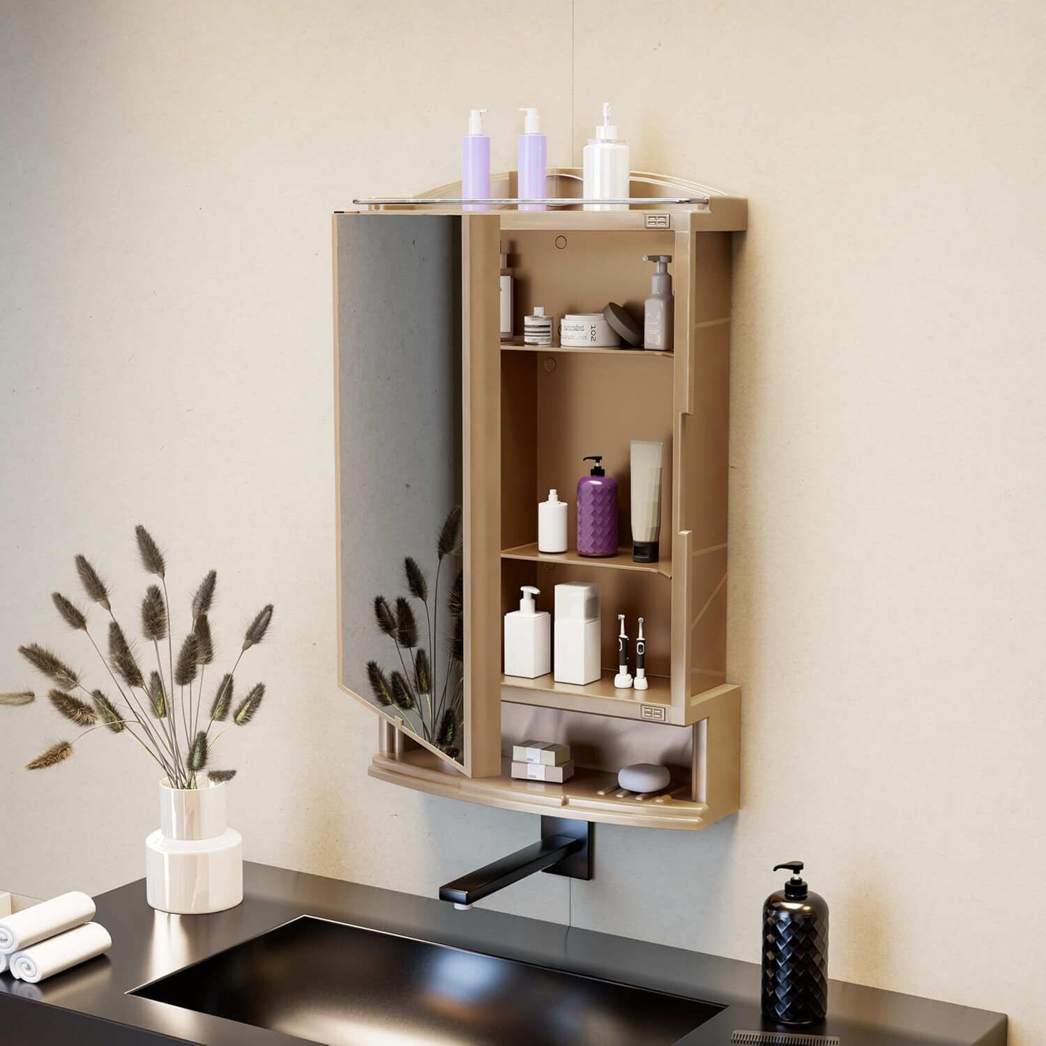 Multipurpose Bathroom & Bedroom Wall Cabinet mirror Bathroom Mirror-image-15