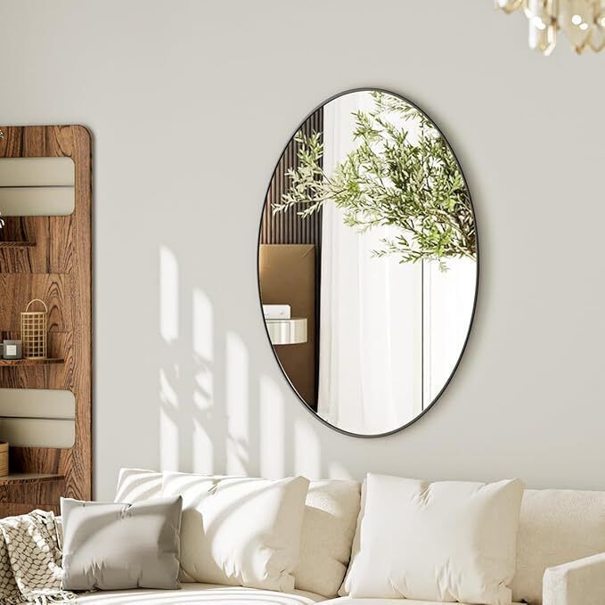 9 X 15 Inches Frameless Decorative Oval Wall Mount Mirror-JAN Bathroom Mirror-image-47
