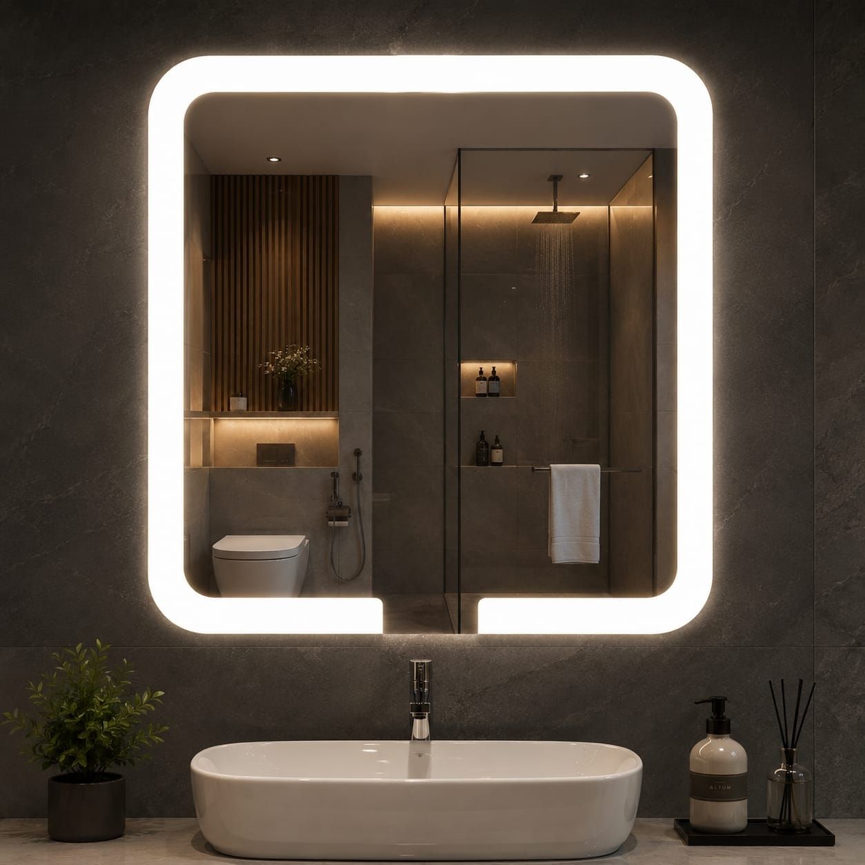 MOF LUMINA FRONT LIT SQUARE 18IN Bathroom Mirror-image-35