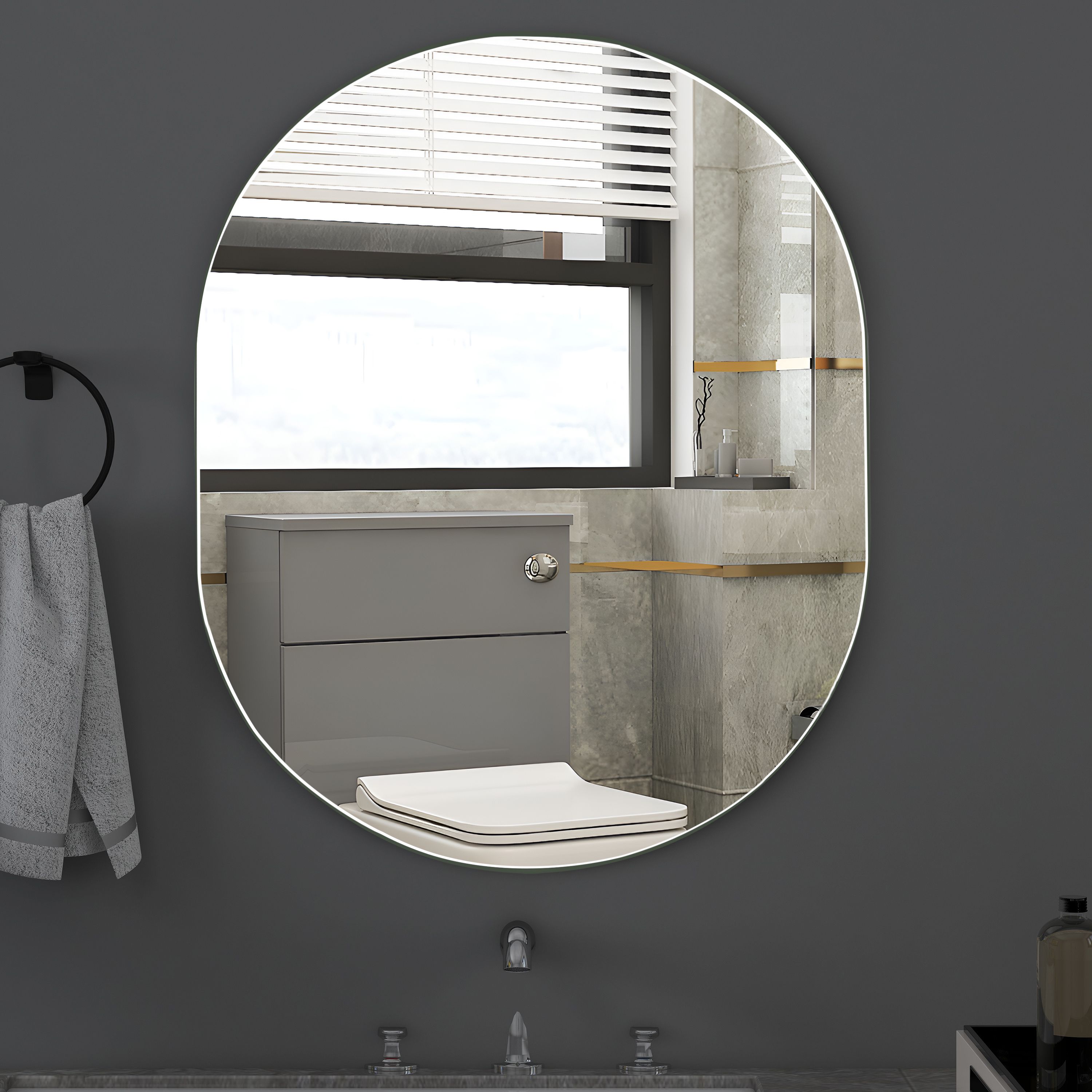 Bathroom Mirror/Wall Mounted Mirror for Bedroom/Living Room/Wash Basin-(18x24in) Bathroom Mirror-image-41