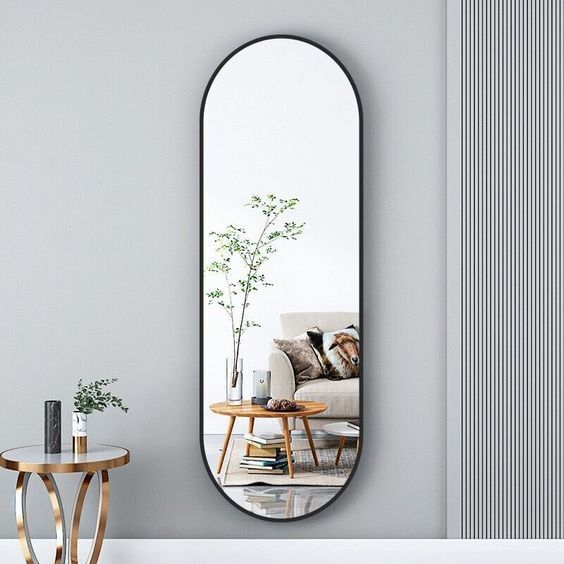 9"INCH BY 18" INCH.. No screw , Easy stick , Long oval Bathroom Mirror (Oval) Bathroom Mirror