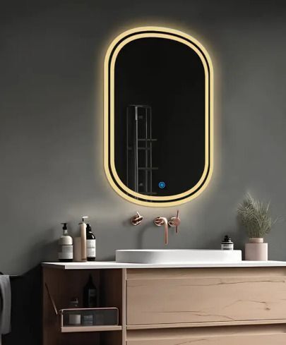 pincode NEW OVAL 24*18 INCH LED MIRROR WITH THREE LIGHTS d8_new Bathroom Mirror-picture-48