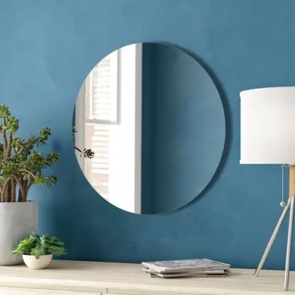 NO DRILL REQUIRE, EASILY STICK Decorative Mirror (Round)Bathroom Mirror 12 inch Bathroom Mirror