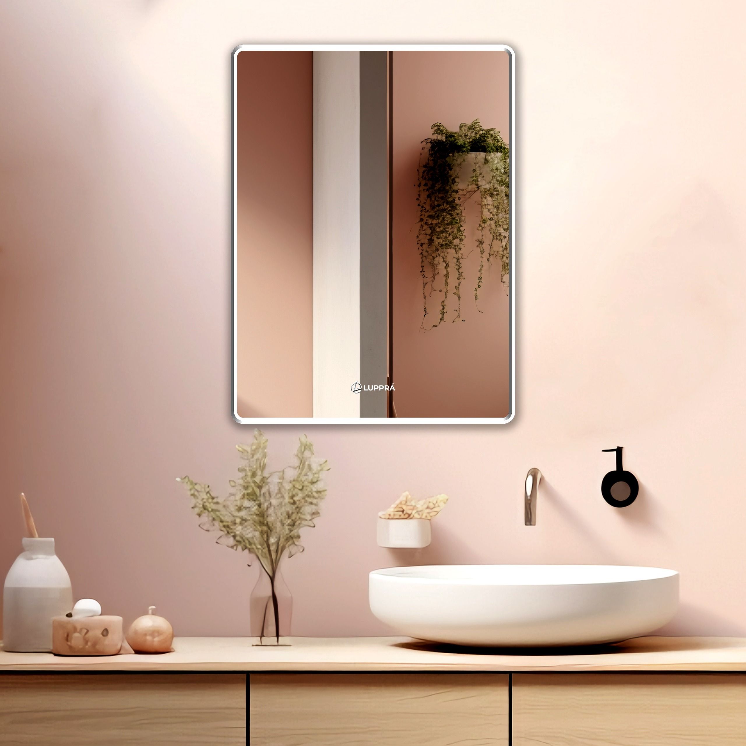 18x24 Inch Rectangle Mirror for Wall – Beveled Edge Frameless . Bathroom Mirror