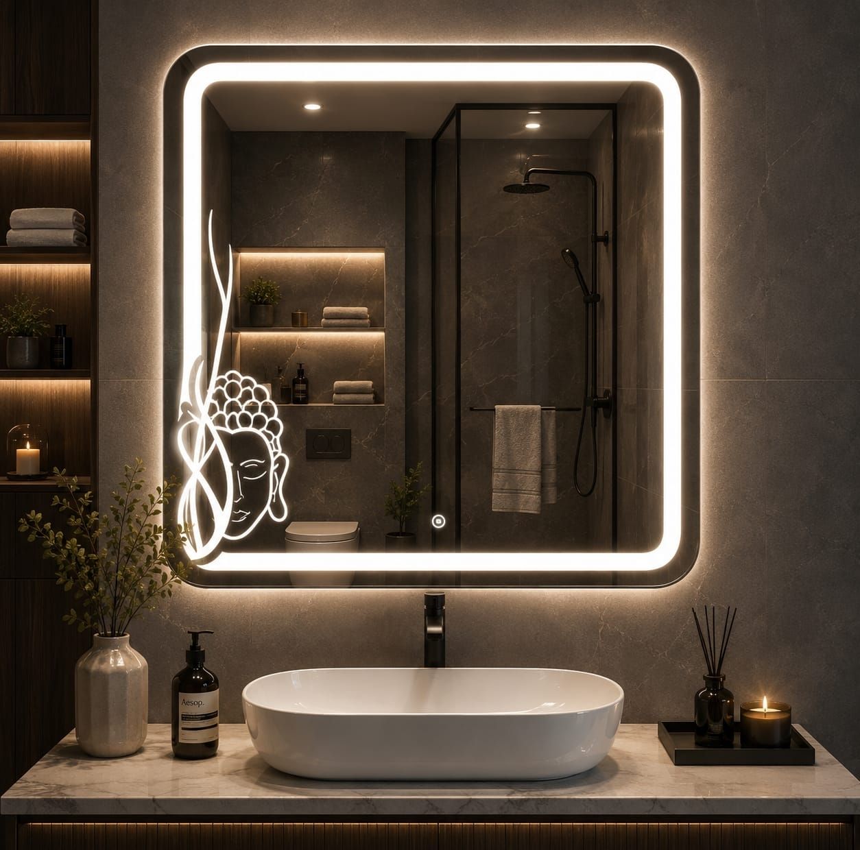mofaro MOF OZIL SQUARE 24IN/2026 Bathroom Mirror-picture-45
