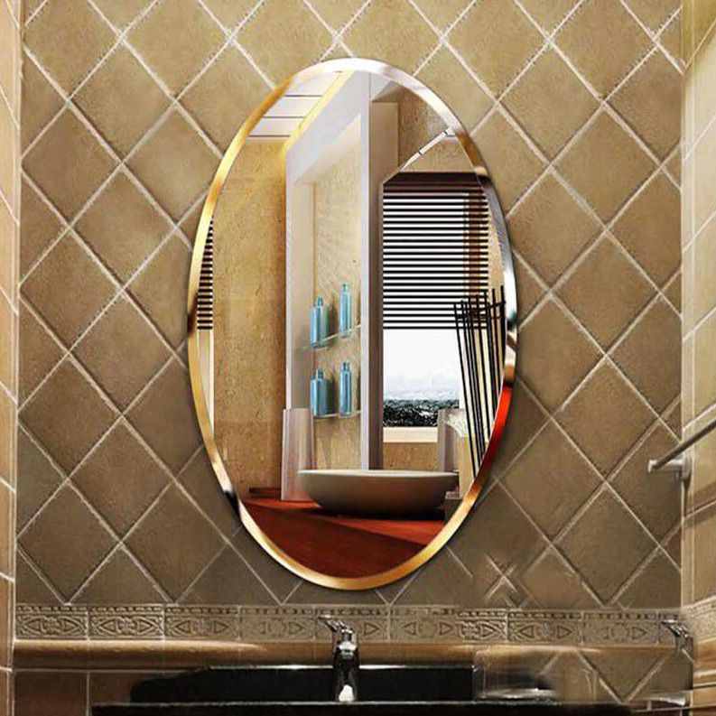 Oval Beveled Mirror 12 x 18 inch Bathroom Mirror
