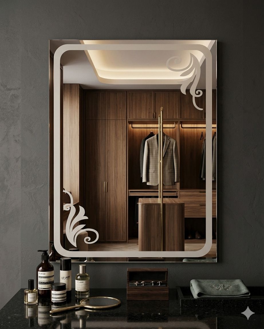 marwarglass FROSTED MIRROR 16*20 INCH 5MM THICKNESS BEDROOM BATHROOM HOME DECOR Bathroom Mirror-picture-18