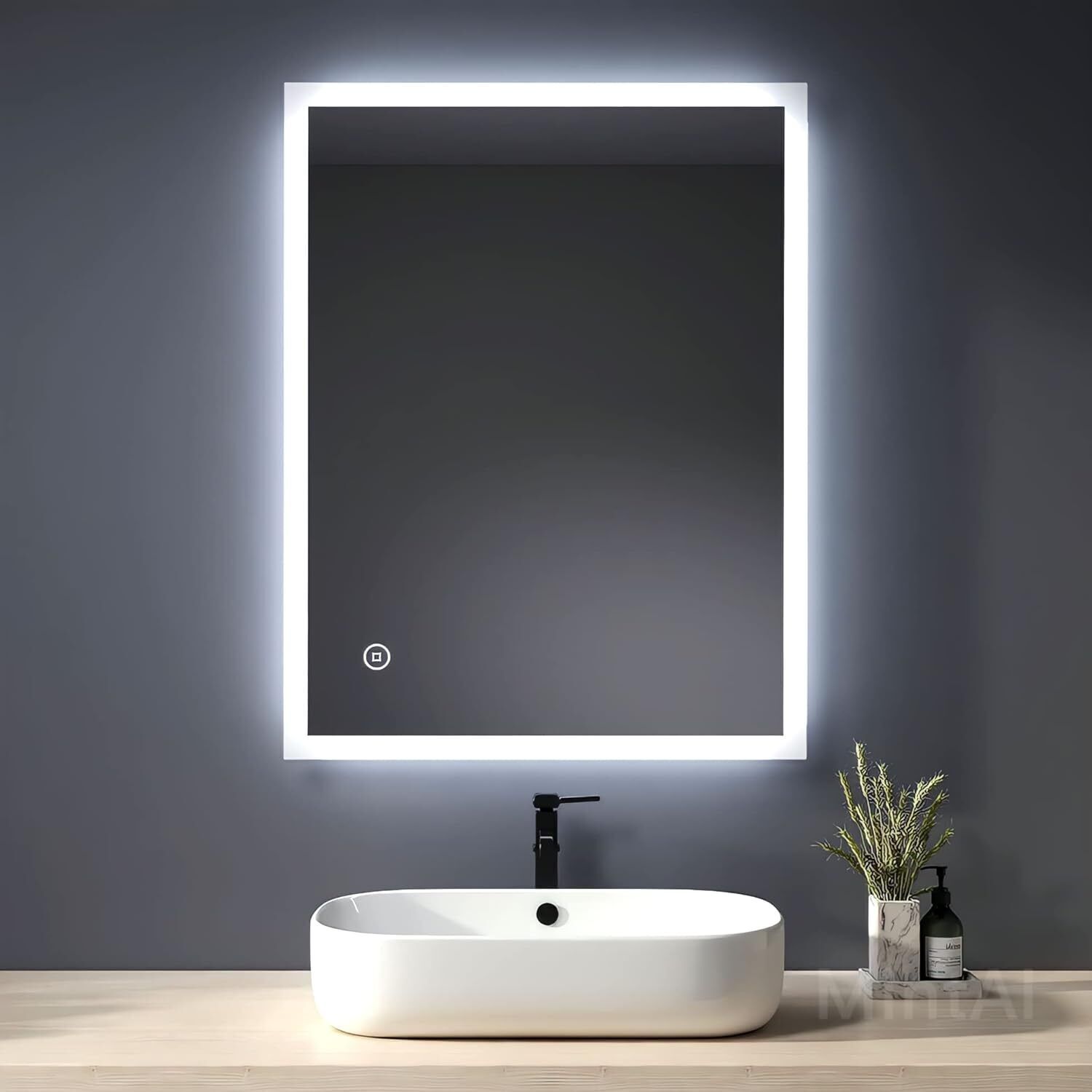 18x24 Inch LED Wall Mirror Glass with Touch Sensor Lights for Home Decor HS12 Bathroom Mirror-image-31