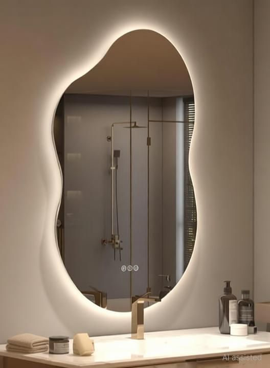 mofaro IRREGULAR MIRROR WITH THREE COLOR LED LIGHTS AND TOUCH SENSORS 21"X16" FB1 Bathroom Mirror-picture-37