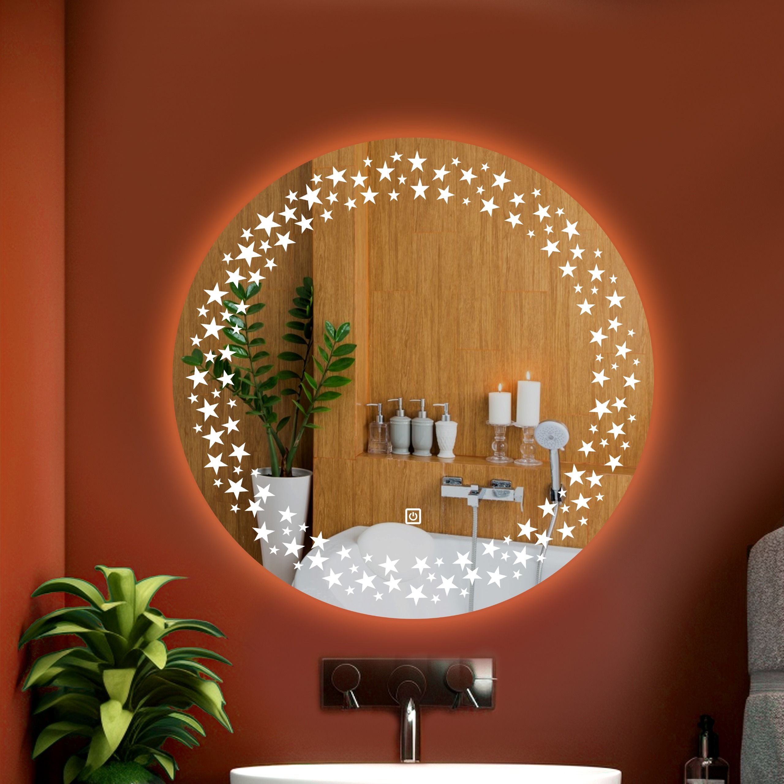 luppra Wall Mounting Mirror with Light 24X24 inch Bathroom Mirror-picture-25