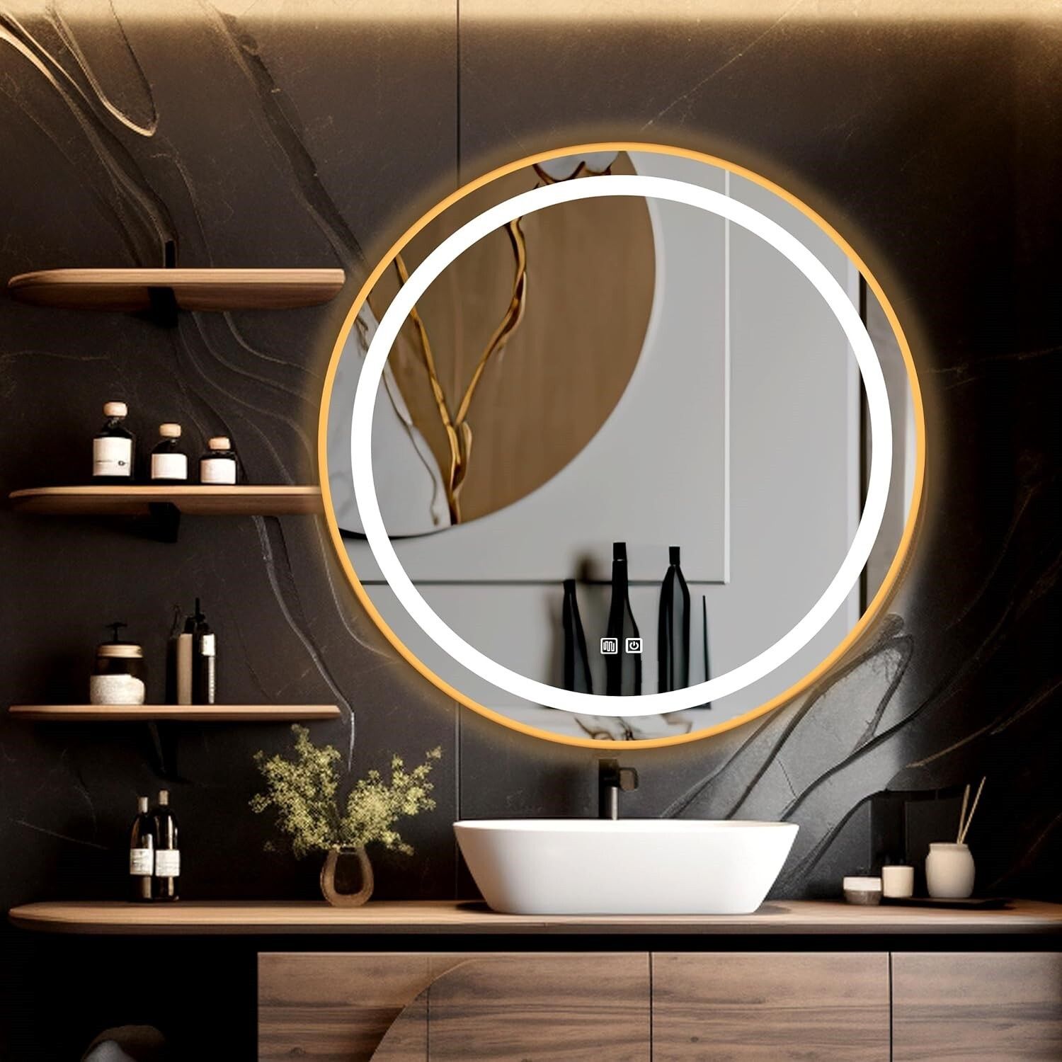 krelix GlowGold LED Defog Mirror 24*24 Bathroom Mirror-picture-15