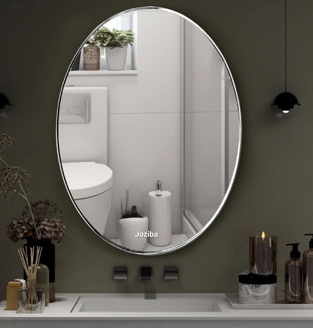 joziba _Oval Plain Glass Frameless Decorative Bathroom Mirror-picture-32