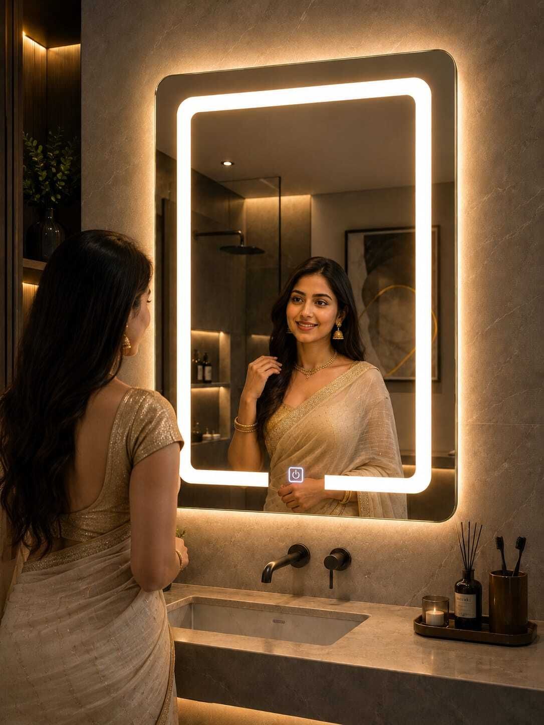 mora trendz Rectangle Electric led Mirror Bathroom Mirror-picture-40